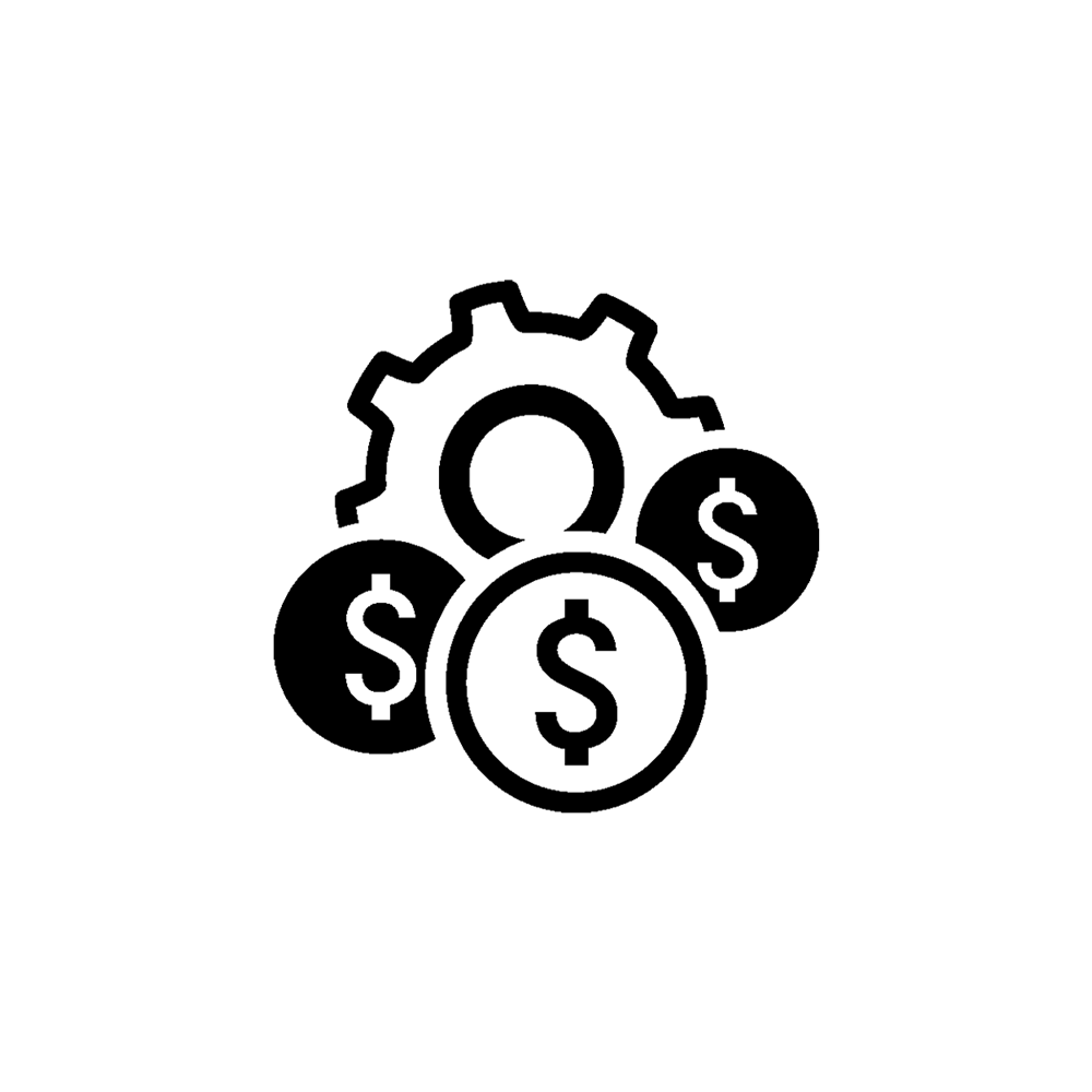 icon of gears and money